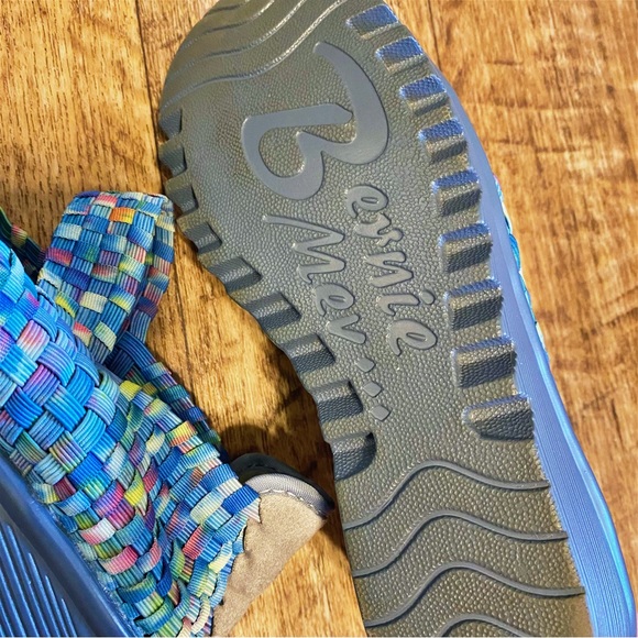 Bernie Mev Cuddly Woven Mary Jane Flats BlueMulti Color Women's Size 39/8.5 - Picture 9 of 10